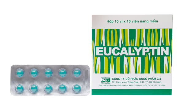 Eucalyptin 100mg hỗ trợ sát khuẩn hô hấp (10 vỉ x 10 viên)