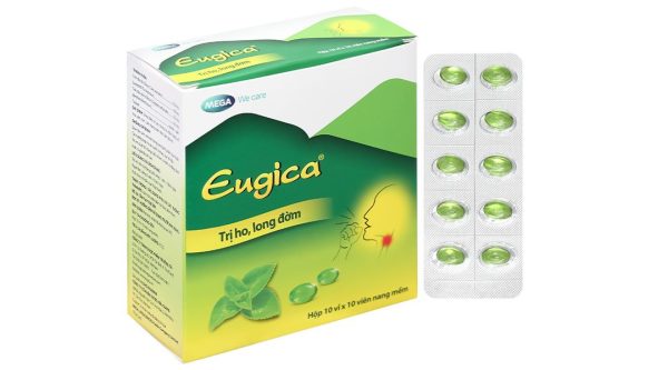 Eugica trị ho, đau họng, sổ mũi, cảm cúm, long đàm (10 vỉ x 10 viên)