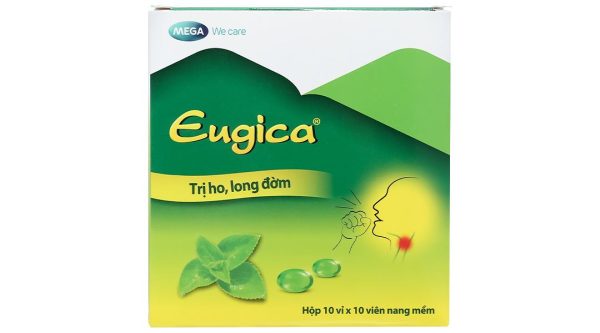 Eugica trị ho, đau họng, sổ mũi, cảm cúm, long đàm (10 vỉ x 10 viên)