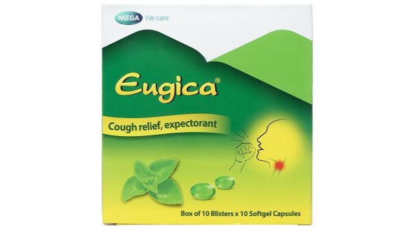 Eugica trị ho, đau họng, sổ mũi, cảm cúm, long đàm (10 vỉ x 10 viên)