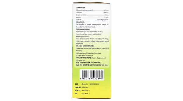 Eugica trị ho, đau họng, sổ mũi, cảm cúm, long đàm (10 vỉ x 10 viên)