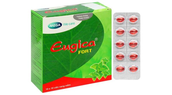 Eugica Fort điều trị các chứng ho, đau họng, sổ mũi (10 vỉ x 10 viên)
