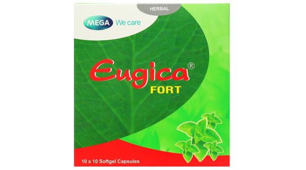 Eugica Fort điều trị các chứng ho, đau họng, sổ mũi (10 vỉ x 10 viên)