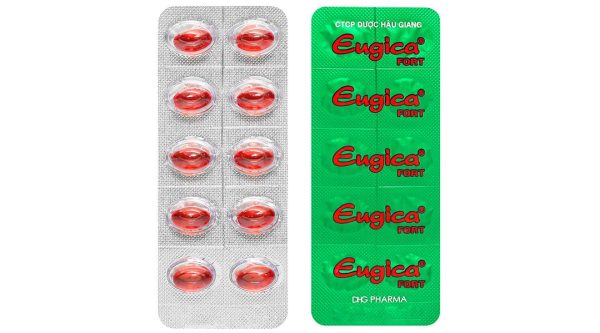 Eugica Fort điều trị các chứng ho, đau họng, sổ mũi (10 vỉ x 10 viên)