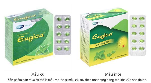Eugica trị ho, đau họng, sổ mũi, cảm cúm, long đàm (10 vỉ x 10 viên)