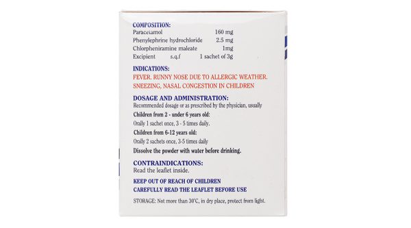 Thuốc bột Euquimol trị cảm sốt, sổ mũi do dị ứng thời tiết (30 gói x 3g)