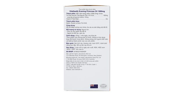 Evening Primrose Oil 1000mg hỗ trợ tăng cường nội tiết tố nữ hộp 60 viên