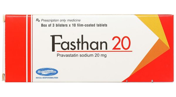Fasthan 20mg trị rối loạn lipid máu, dự phòng biến cố tim mạch (3 vỉ x 10 viên)