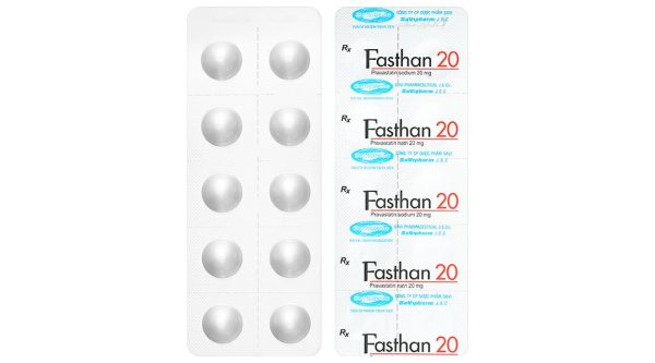 Fasthan 20mg trị rối loạn lipid máu, dự phòng biến cố tim mạch (3 vỉ x 10 viên)