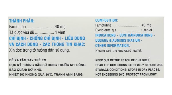 Fatodin 40 trị loét dạ dày, tá tràng (10 vỉ x 10 viên)