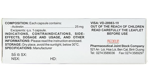 Fellaini 25mg điều trị vẩy nến và bệnh ngoài da (3 vỉ x 10 viên)