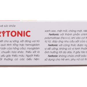 Dung dịch Feritonic bổ sung sắt, giảm nguy cơ thiếu máu hộp 20 ống x 10ml