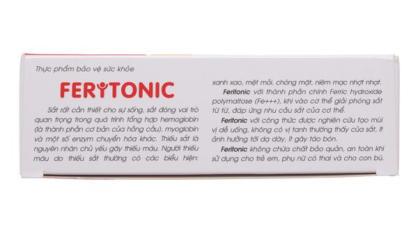 Dung dịch Feritonic bổ sung sắt, giảm nguy cơ thiếu máu hộp 20 ống x 10ml