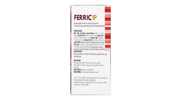Dung dịch Ferric IP bổ sung sắt, hỗ trợ tạo máu hộp 20 ống x 5ml