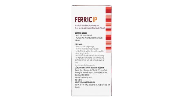 Dung dịch Ferric IP bổ sung sắt, hỗ trợ tạo máu hộp 20 ống x 5ml