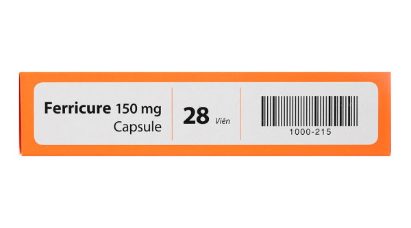 Ferricure 150mg Capsule trị tình trạng thiếu hụt sắt, thiếu máu do sắt (2 vỉ x 14 viên)