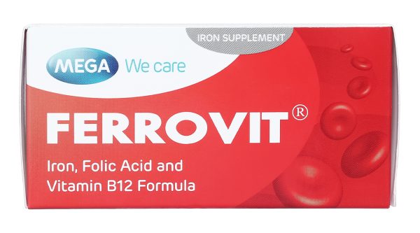 Ferrovit bổ sung sắt và axit folic, trị thiếu máu (5 vỉ x 10 viên)