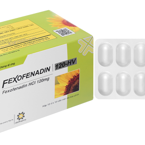 Fexofenadin 120-HV giảm triệu chứng của bệnh viêm mũi dị ứng (10 vỉ x 10 viên)
