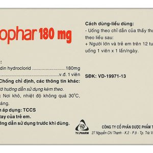 Fexophar 180mg trị viêm mũi dị ứng, mày đay, ngứa (10 vỉ x 10 viên)
