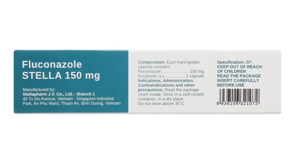 Fluconazole STELLA 150mg trị viêm màng não, nhiễm nấm (1 vỉ x 1 viên)