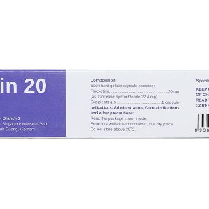 Fluotin 20 trị trầm cảm, rối loạn tiền kinh nguyệt (2 vỉ x 10 viên)