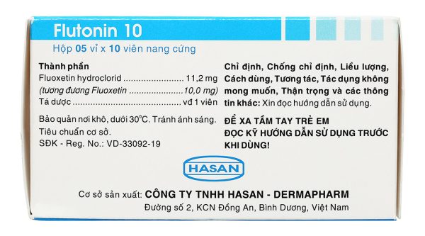 Flutonin 10 trị trầm cảm, rối loạn ám ảnh (5 vỉ x 10 viên)