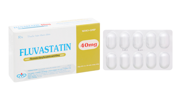 Fluvastatin MD Pharco 40mg trị rối loạn mỡ máu (3 vỉ x 10 viên)