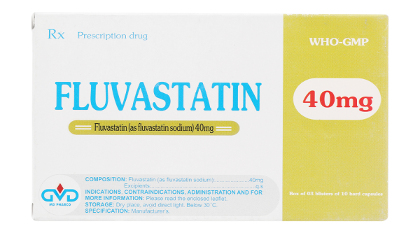 Fluvastatin MD Pharco 40mg trị rối loạn mỡ máu (3 vỉ x 10 viên)