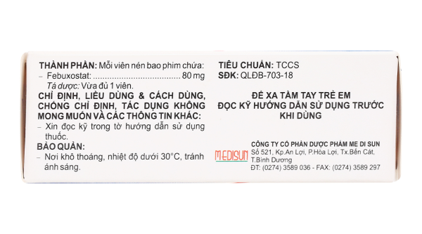 Foribat 80 trị gout do tăng acid uric huyết mạn tính (3 vỉ x 10 viên)