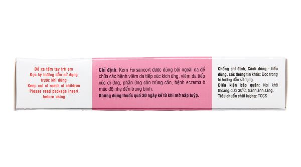 Kem bôi Forsancort trị các bệnh viêm da tiếp xúc tuýp 15g