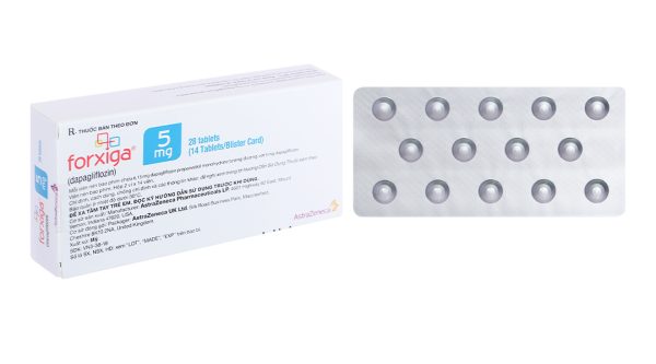 Forxiga 5mg trị đái tháo đường tuýp 2, suy tim và bệnh thận mạn tính (2 vỉ x 14 viên)