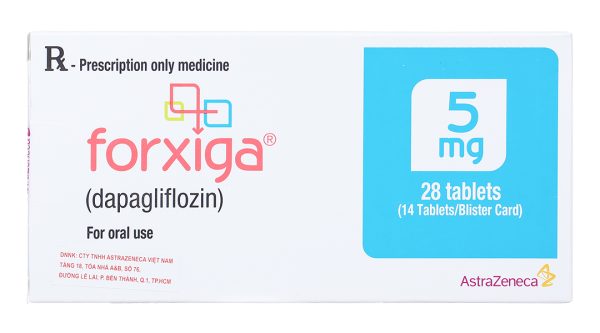 Forxiga 5mg trị đái tháo đường tuýp 2, suy tim và bệnh thận mạn tính (2 vỉ x 14 viên)