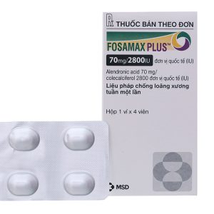 Fosamax Plus 70mg/2800IU trị loãng xương (1 vỉ x 4 viên)