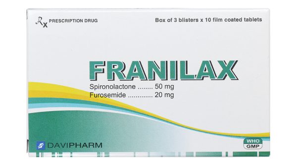 Franilax trị phù, tăng huyết áp (3 vỉ x 10 viên)