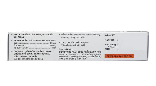 Franilax trị phù, tăng huyết áp (3 vỉ x 10 viên)