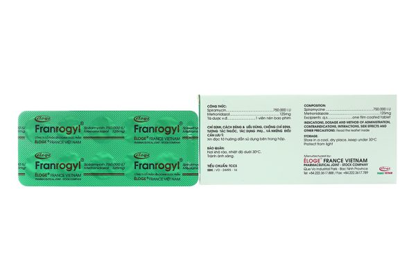 Franrogyl 20mg trị nhiễm khuẩn răng miệng (2 vỉ x 10 viên)