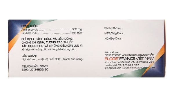 Franvit C.Ex 500 bổ sung vitamin C, tăng đề kháng (5 vỉ x 10 viên)