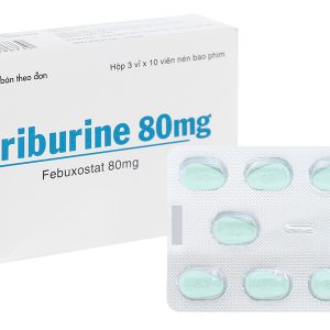 Friburine 80mg trị tăng acid uric huyết ở bệnh nhân bị gout mạn tính (3 vỉ x 10 viên)