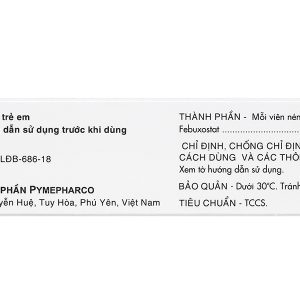 Friburine 80mg trị tăng acid uric huyết ở bệnh nhân bị gout mạn tính (3 vỉ x 10 viên)