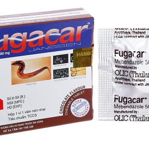 Viên nhai Fugacar vị sô cô la 500mg trị giun đường ruột (1 vỉ x 1 viên)