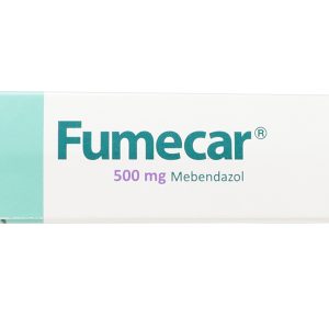 Viên nhai Fumecar 500mg trị giun kim, giun tóc, giun đũa, giun móc (1 vỉ x 1 viên)