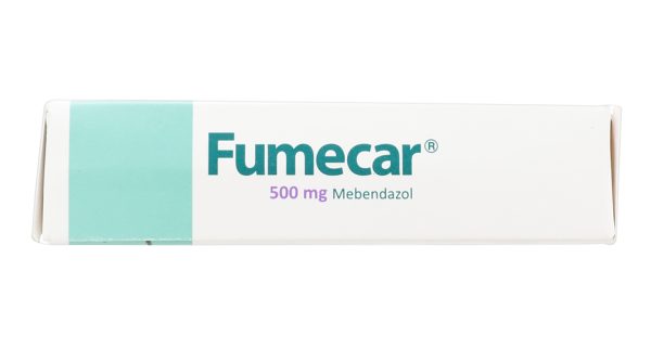 Viên nhai Fumecar 500mg trị giun kim, giun tóc, giun đũa, giun móc (1 vỉ x 1 viên)