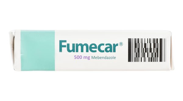 Viên nhai Fumecar 500mg trị giun kim, giun tóc, giun đũa, giun móc (1 vỉ x 1 viên)