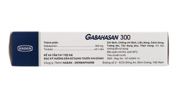 Gabahasan 300 trị động kinh, đau dây thần kinh (3 vỉ x 10 viên)