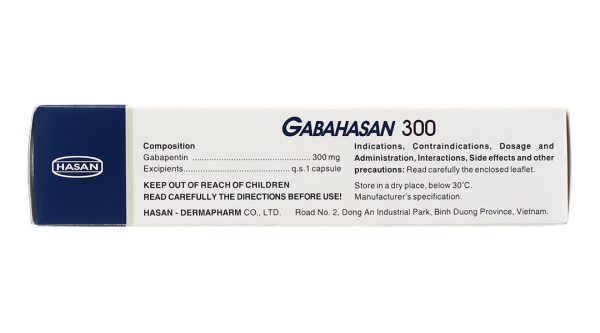 Gabahasan 300 trị động kinh, đau dây thần kinh (3 vỉ x 10 viên)