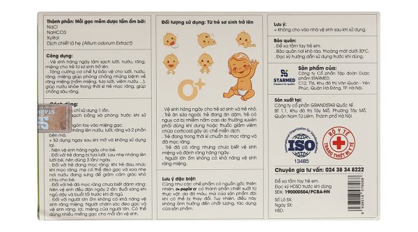 Gạc răng miệng Dr. Papie 0+ giúp sạch lưỡi, nướu, răng hộp 30 gói