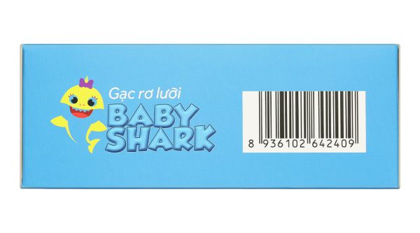Gạc rơ lưỡi Baby Shark giúp sạch lưỡi, nướu, răng hộp 50 gói