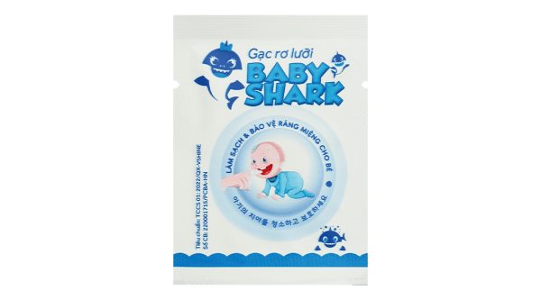 Gạc rơ lưỡi Baby Shark giúp sạch lưỡi, nướu, răng hộp 50 gói