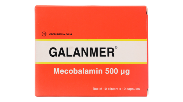 Galanmer 500mcg trị thiếu máu, thiếu vitamin B12 (10 vỉ x 10 viên)