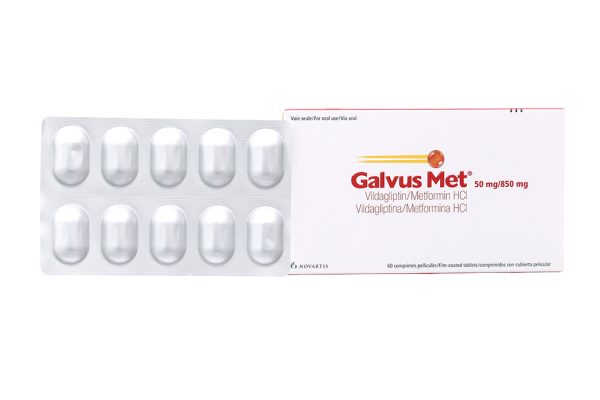 Galvus Met 50mg/850mg trị đái tháo đường tuýp 2 (6 vỉ x 10 viên)